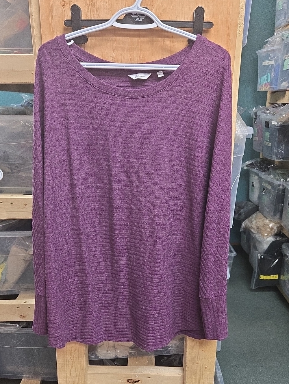 Reitmans Size XXL Purple Scoop Neck Dolman Sleeve Shirt